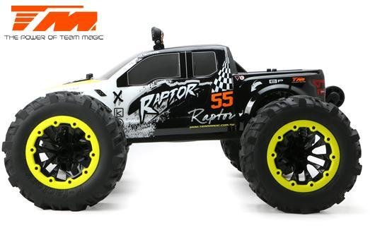 Auto - Monster Truck Electric - 4WD - RTR - Brushless 2250KV - 6S - Waterproof - TM E6 RAPTOR - Zwart / Yellow