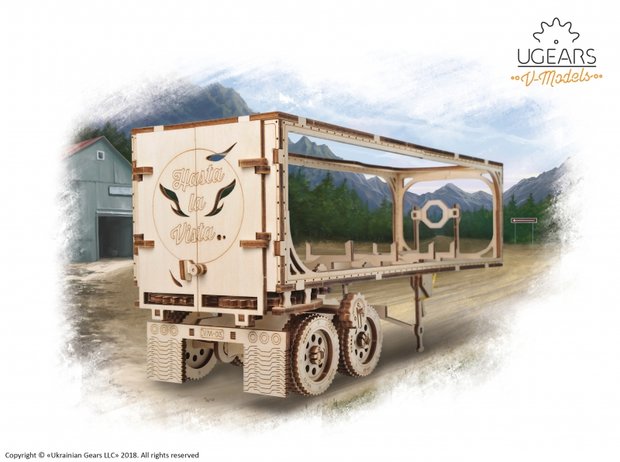 Houten bouwpakket Ugears Model Heavy Boy Truck Trailer VM-03