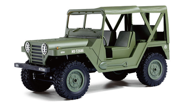 RC U.S. Jeep MS 151 militaire terreinwagen 1:14 4WD RTR, Dessert leger groen