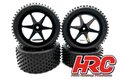 Tires-1-10-Buggy-mounted-Black-wheels-4WD-Front-&amp;-Rear-2.2-Stub-Pattern-(4-pcs)
