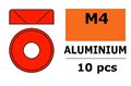 G-Force-RC-GF-0405-045-Revtec-Aluminium-sluitring-voor-M4-Verzonkenkopschroeven-BD=10mm-Rood-10-st