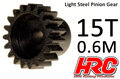 Tandwiel-HRC70615-Pinion-Gear-0.6M--Steel--Light--15T