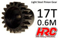 Tandwiel-HRC70617-Pinion-Gear-0.6M--Steel--Light--17T