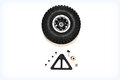 1230655-Ersatzrad-mit-Halterung-Tuningteil-für-Absima-Crawler-CR3.4----Passend-für-Sherpa